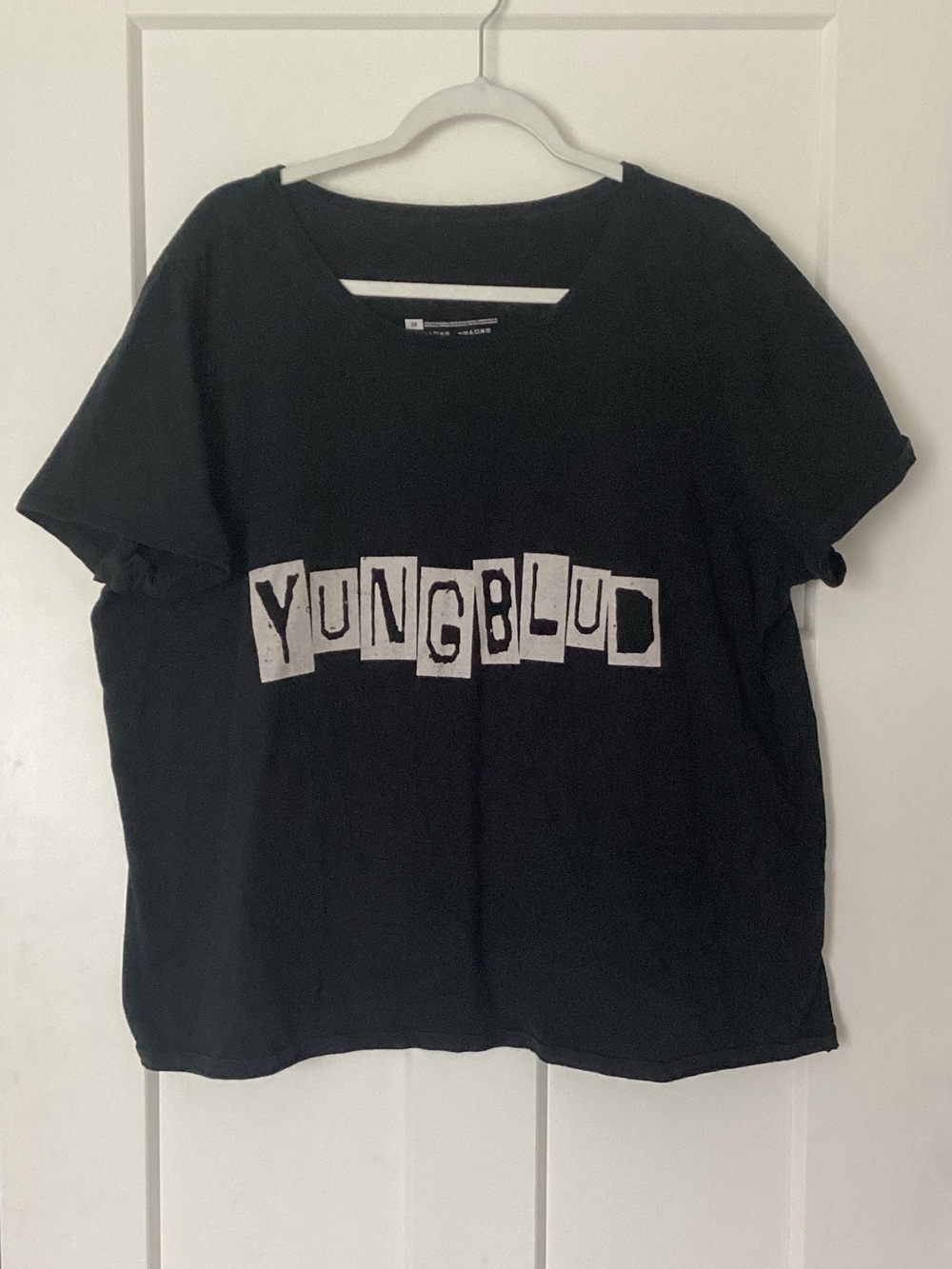 Gildan Black Crew Neck Tee with Interior Print